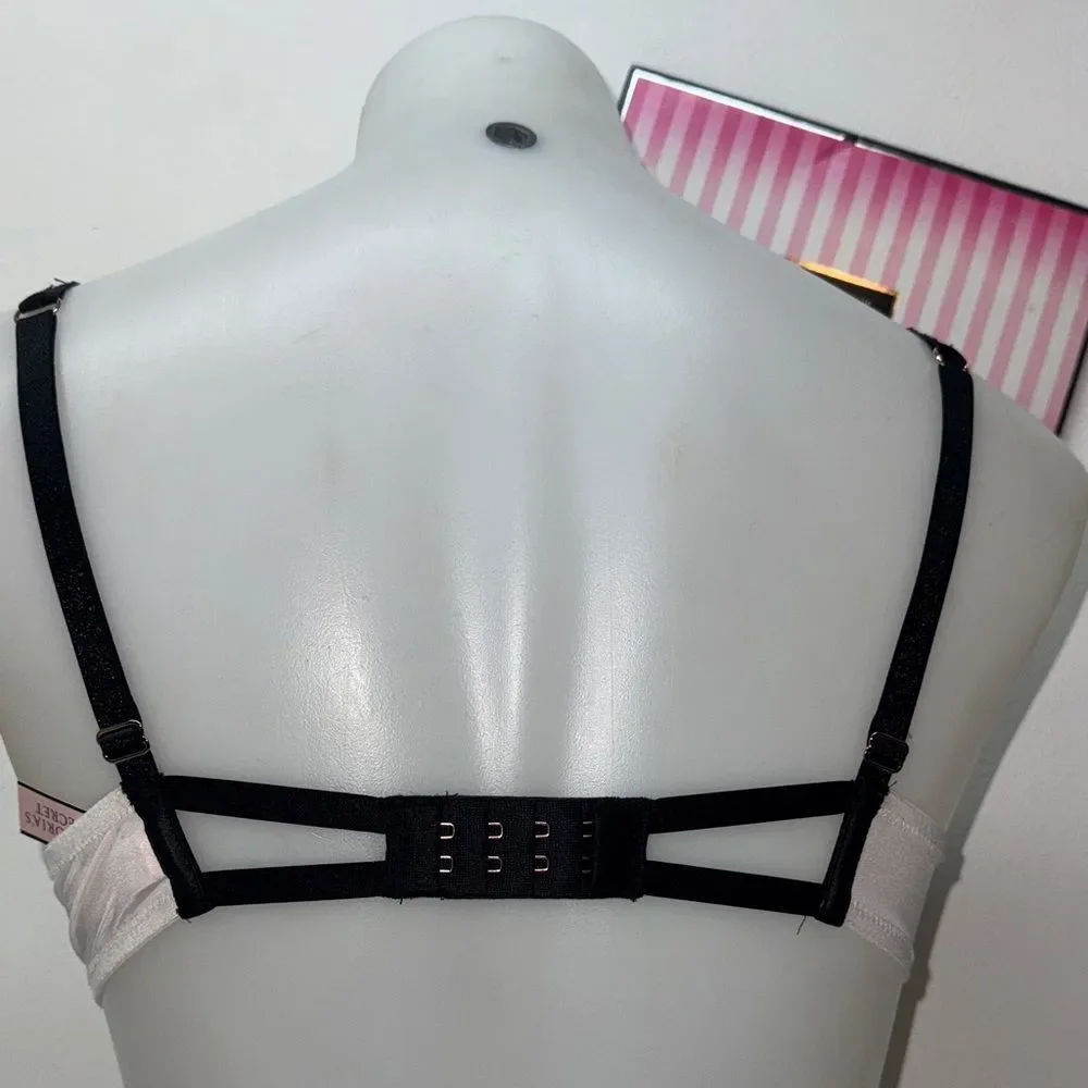 ✨Victoria's Secret Black and White Bow Bra Sz Small NWT